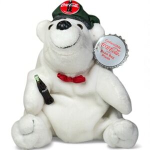 Coca Cola Christmas Polar Bear Green Drivers Cap Bowtie #0140 NWT Vintage 1997